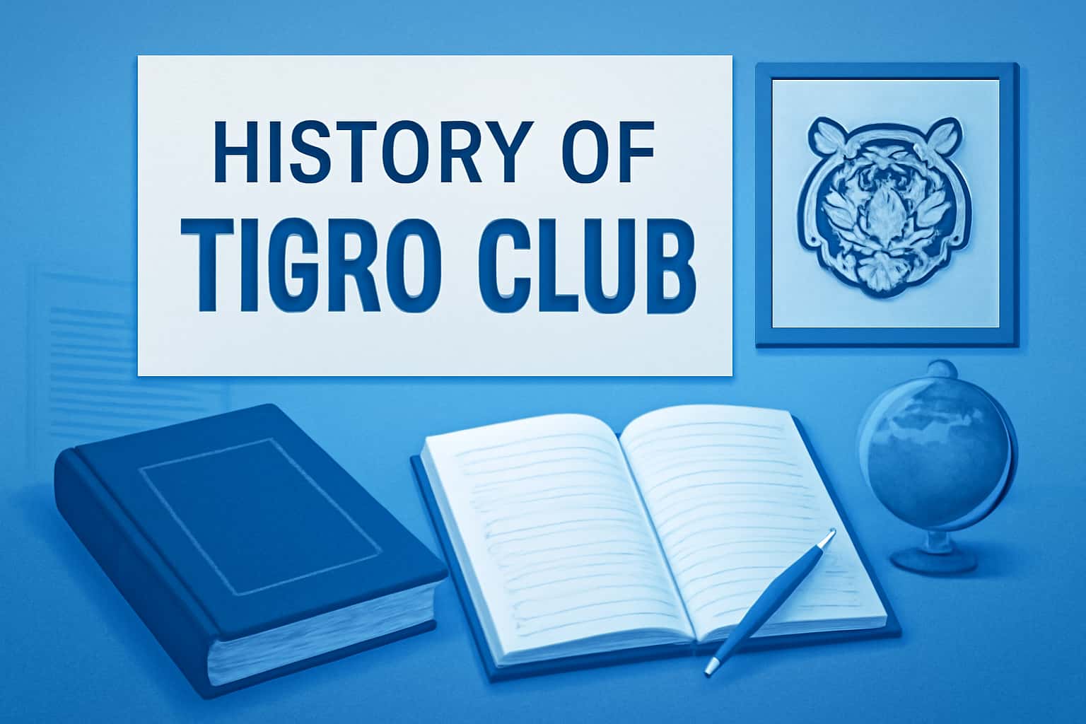 A professional visualization representing the history of Tigro Club with a futuristic design.