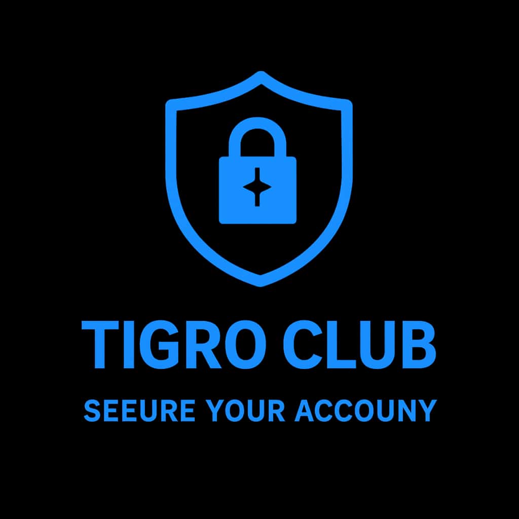 A professional badge icon signifying account security guidance for Tigro Club.